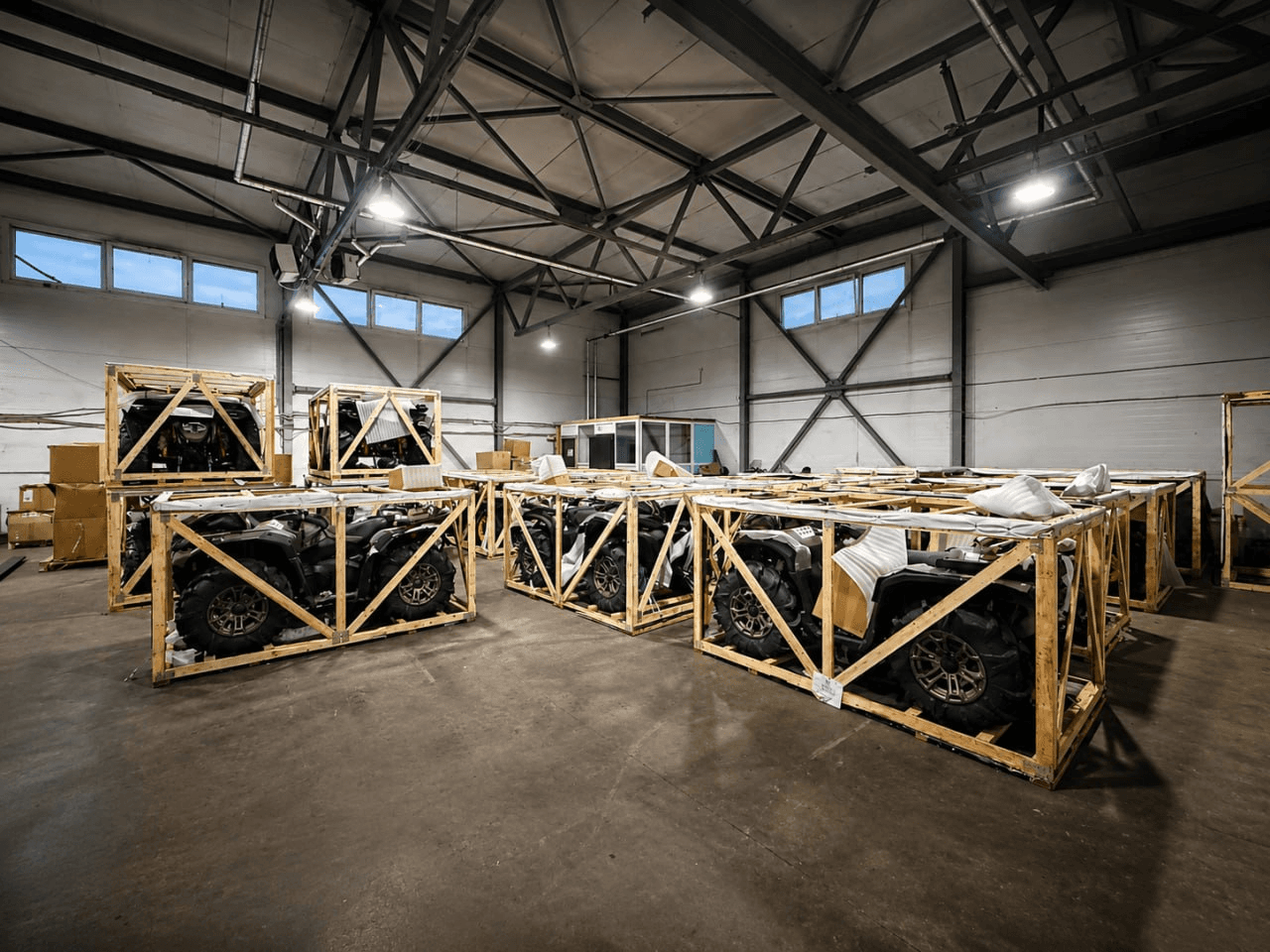 DK Techno vehicles in the warehouse